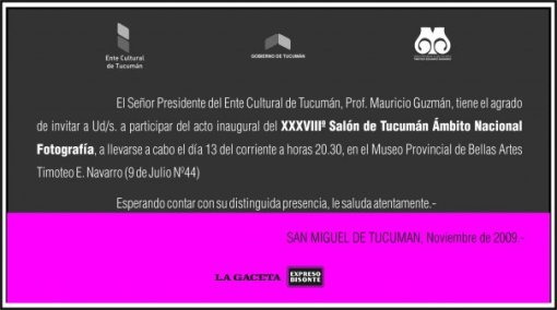 Salon XXXVIII Salon de Tucumán Ámbito Nacional Fotografía